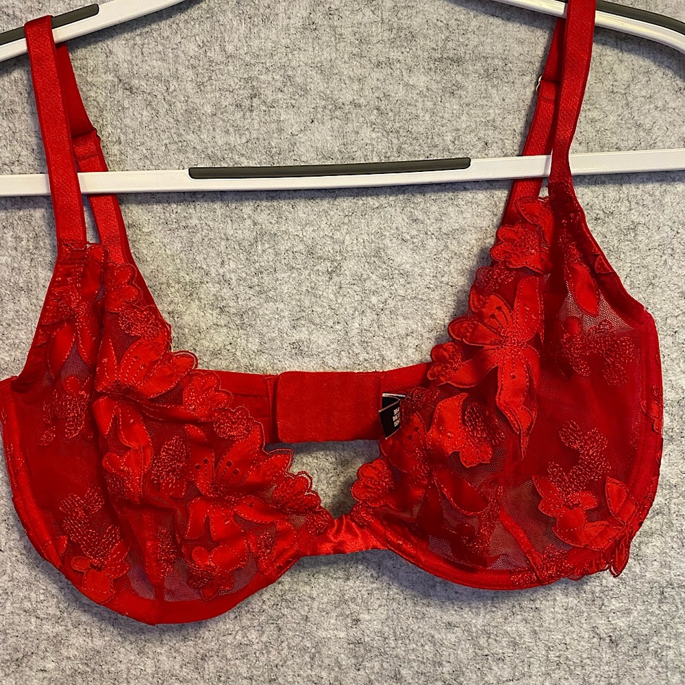 Victoria’s Secret Unlined Embroidered 3-Piece Full Cup Demi Bra